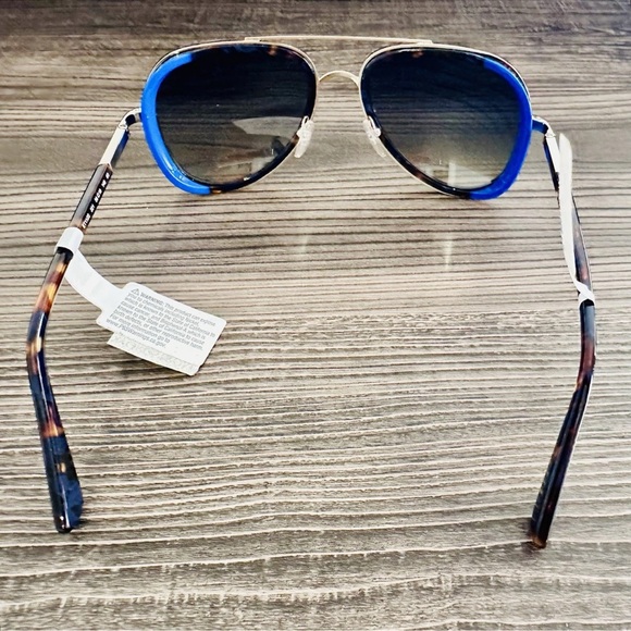 NWT ETRO Metal Aviator Sunglass 210 Blue Havana 56-19 Italy ET110S main image 7